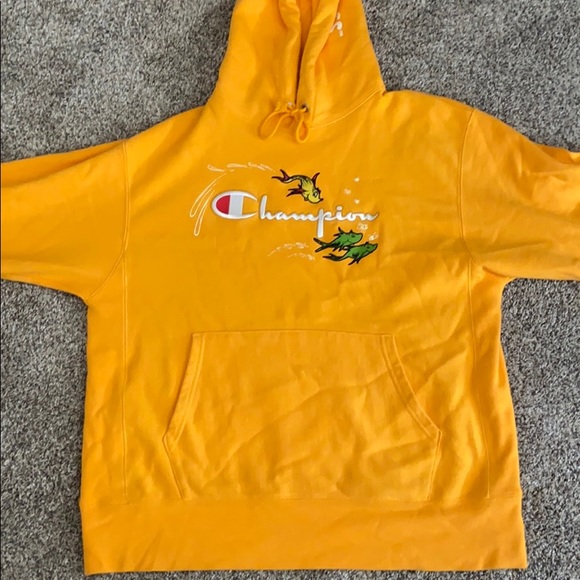 champion dr seuss yellow hoodie